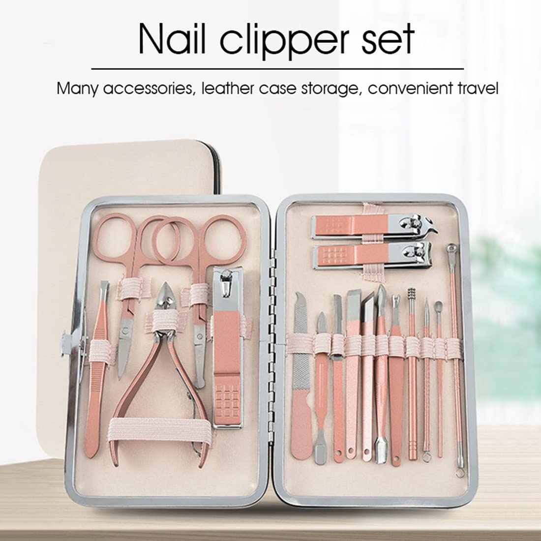 MAYCREATE Stainless Steel Nail Kit for Women Professional Manicure Set Nail Clippers Pedicure Kit - 18 Pieces Grooming kit for Women Portable Travel Kit MAYCREATE Stainless Steel Nail Kit for Women Professional Manicure Set Nail Clippers Pedicure Kit - 18 Pieces Grooming kit for Women Portable Travel Kit